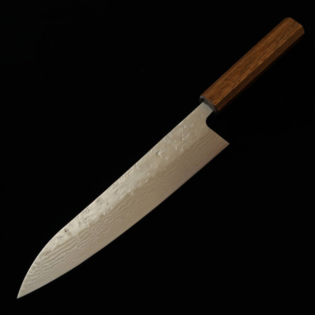 刃道 HADO 翁流 牛刀 スウェーデン鋼 和紙地 黒樫柄 （210mm）