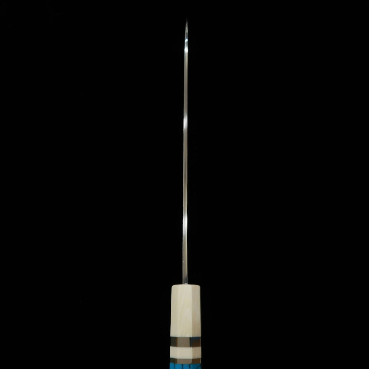 Miura Obidama Single-Edged Gyuto, Ginsan, Mirror Finish, Turquoise Custom Handle (240mm)