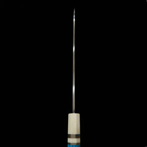 Miura Obidama Single-Edged Gyuto, Ginsan, Mirror Finish, Turquoise Custom Handle (240mm)