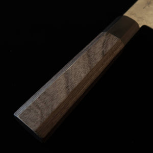 HIGUCHI Higuchi, santoku VG10, damas 8 couches, finition nashiji, manche en contreplaqué gris (180 mm)