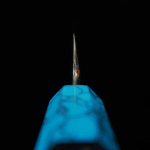 Miura佩 MIURA Obidama Kiritsuke Yanagiba Gaucher Gin-san n°3 Finition bois de polissage Manche turquoise (300 mm)