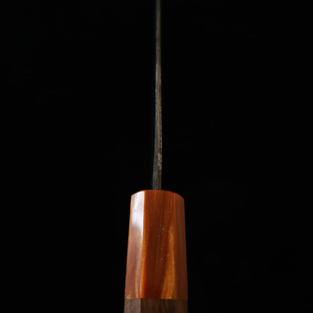 初心 HATSUKOKORO 黒鉄 三徳 青紙二号 黒打 黒檀八角柄樹脂口輪 （165mm）