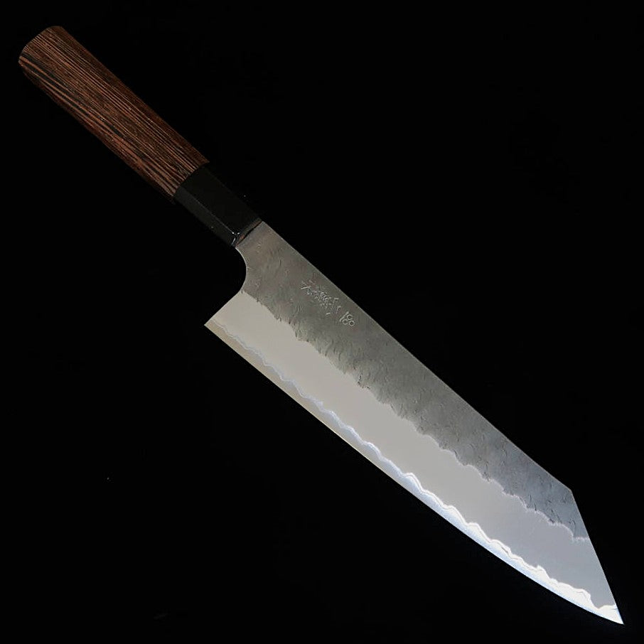 Nigara Cutelaria NIGARA Kiritsuke Gyuto aço azul super martelado cabo octogonal de wengué (210 mm)