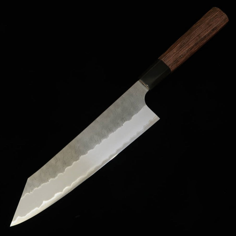 Nigara Cutelaria NIGARA Kiritsuke Gyuto aço azul super martelado cabo octogonal de wengué (210 mm)