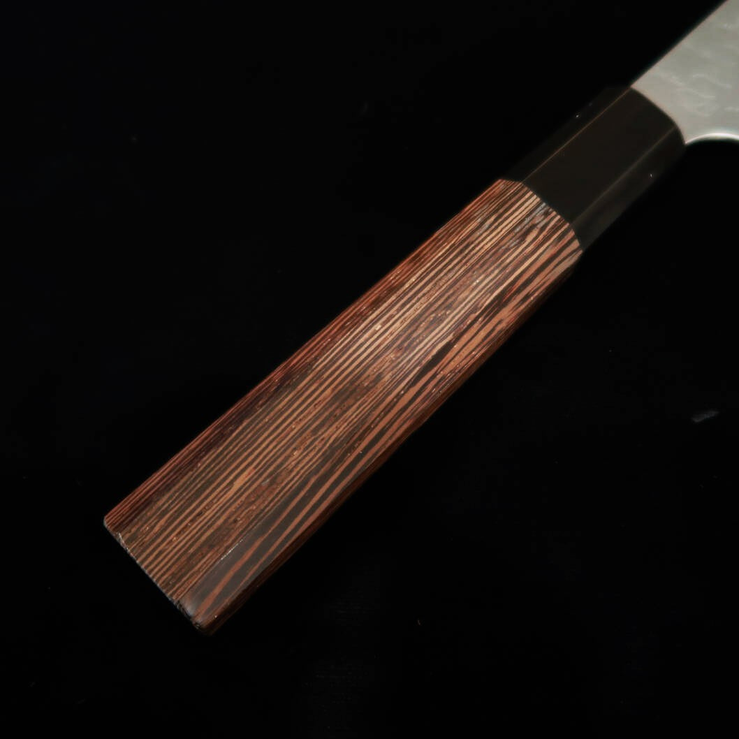 Nigara Cutelaria NIGARA Kiritsuke Gyuto aço azul super martelado cabo octogonal de wengué (210 mm)