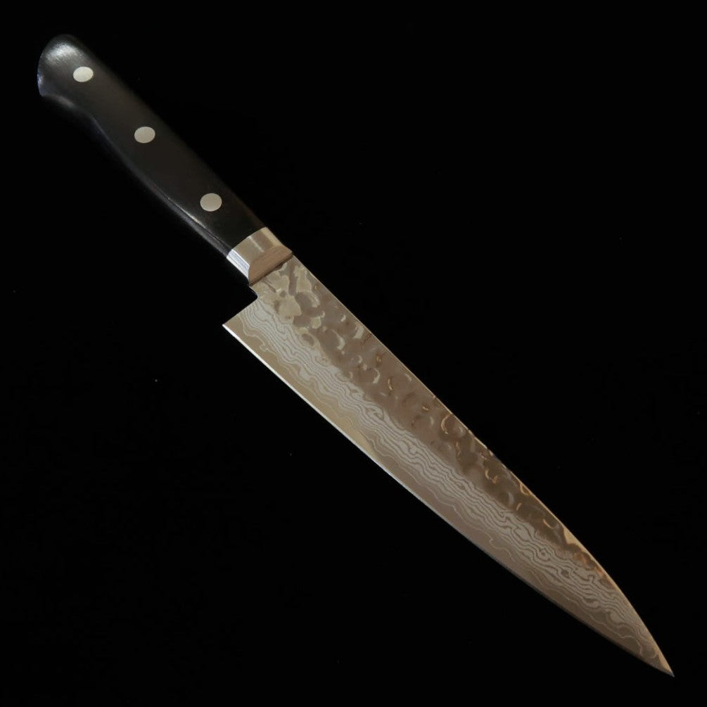 KOTETSU Petty VG10 martilleado Damasco mango de laminado negro (135 mm)