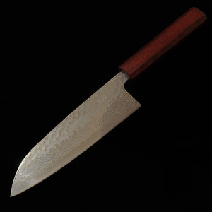 Miura MIURA Santoku Gingami #3, Damasco branco, martelada, cabo “Sanmurasaki” (165 mm)