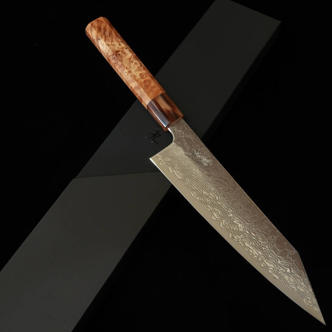 ENKYU Kiritsuke Gyuto, SG2, Damascus finish with Quinced Octagonal handle (210mm)