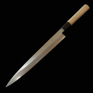 Miura MIURA Yanagiba Shirogami nº2 Hon-kasumi, cabo em magnólia formato castanha com virola em chifre de búfalo – para canhotos (270 mm)