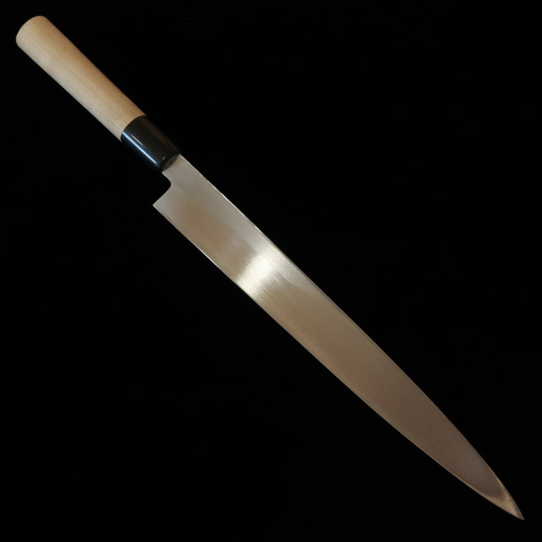 三浦 MIURA 柳刃 白紙二号 本霞 水牛朴栗型柄 左利き用 （270mm）