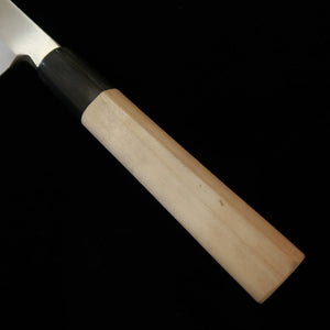 Miura MIURA Yanagiba Shirogami nº2 Hon-kasumi, cabo em magnólia formato castanha com virola em chifre de búfalo – para canhotos (270 mm)