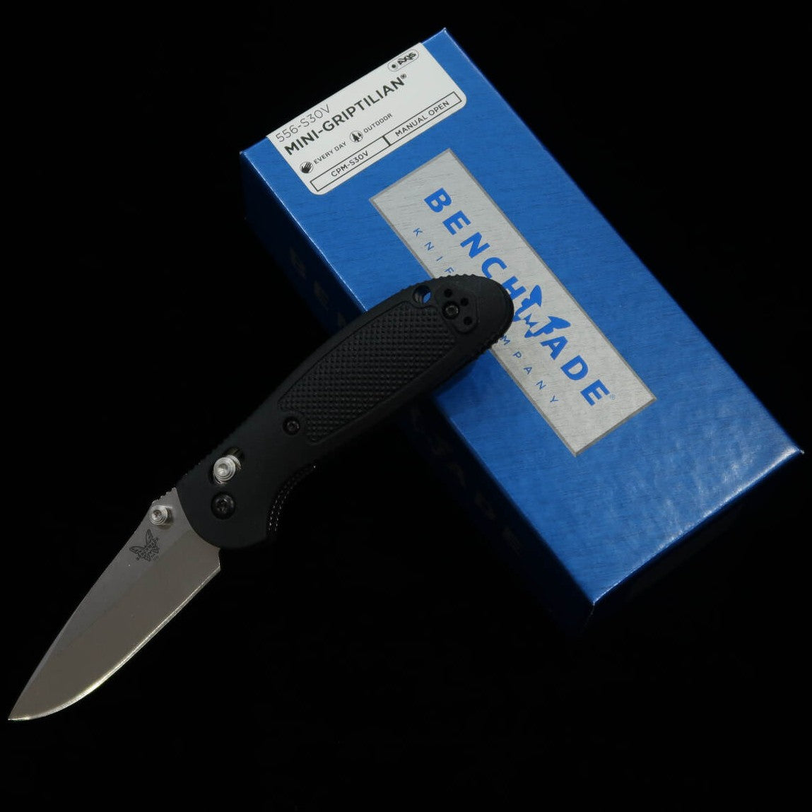 BENCHMADE bem556-S30V Mini Griptilian filo recto plateado (70 mm)