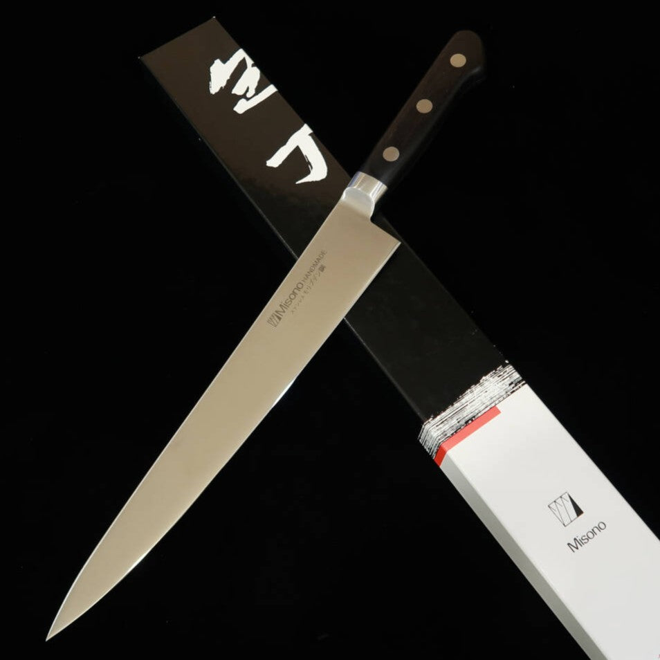 MISONO Molybdenum Steel Sujihiki Slicer with Black Plywood Handle (240/270mm)