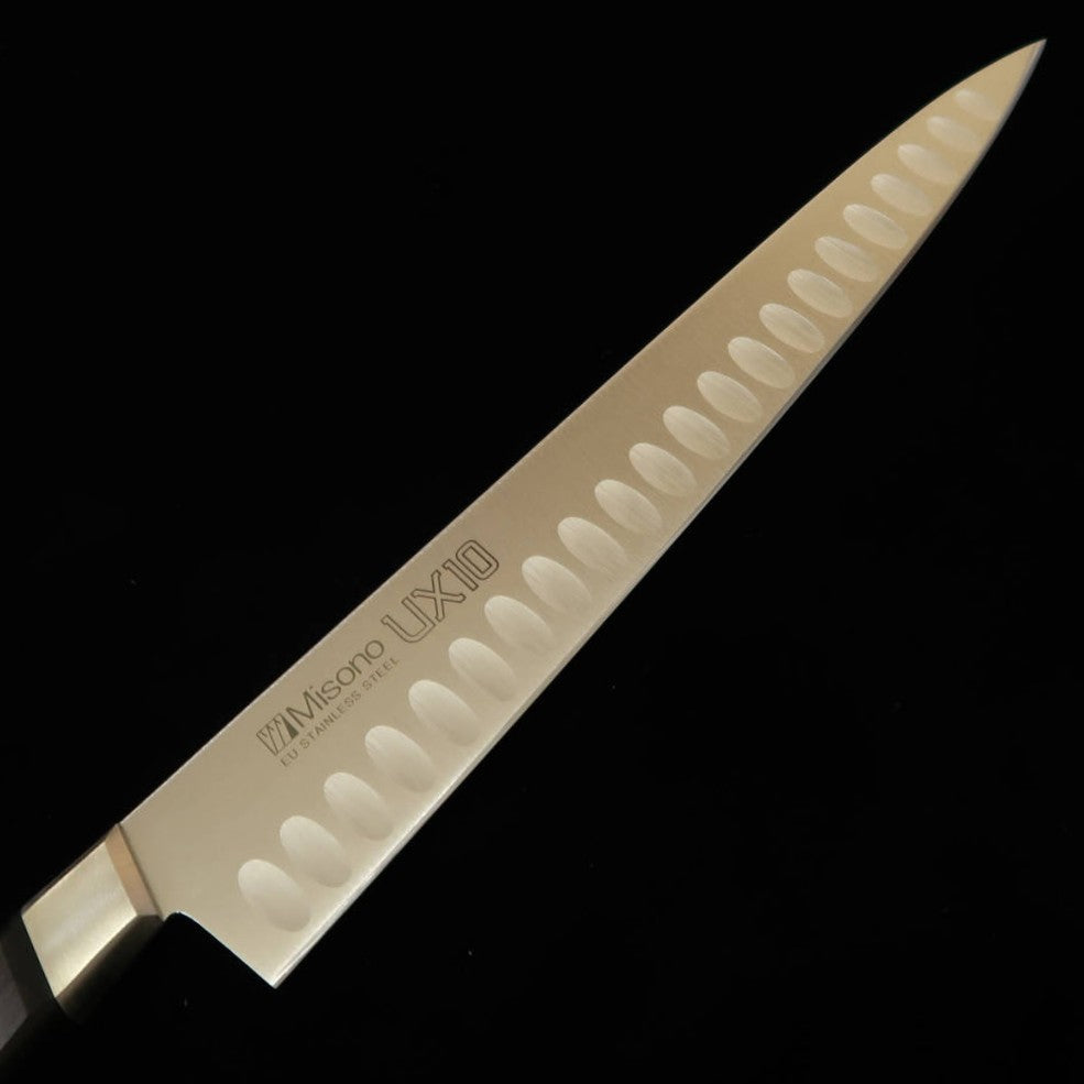 MISONO UX10 Sujihiki, Salmon Shape, Black Plywood Handle (24mm)