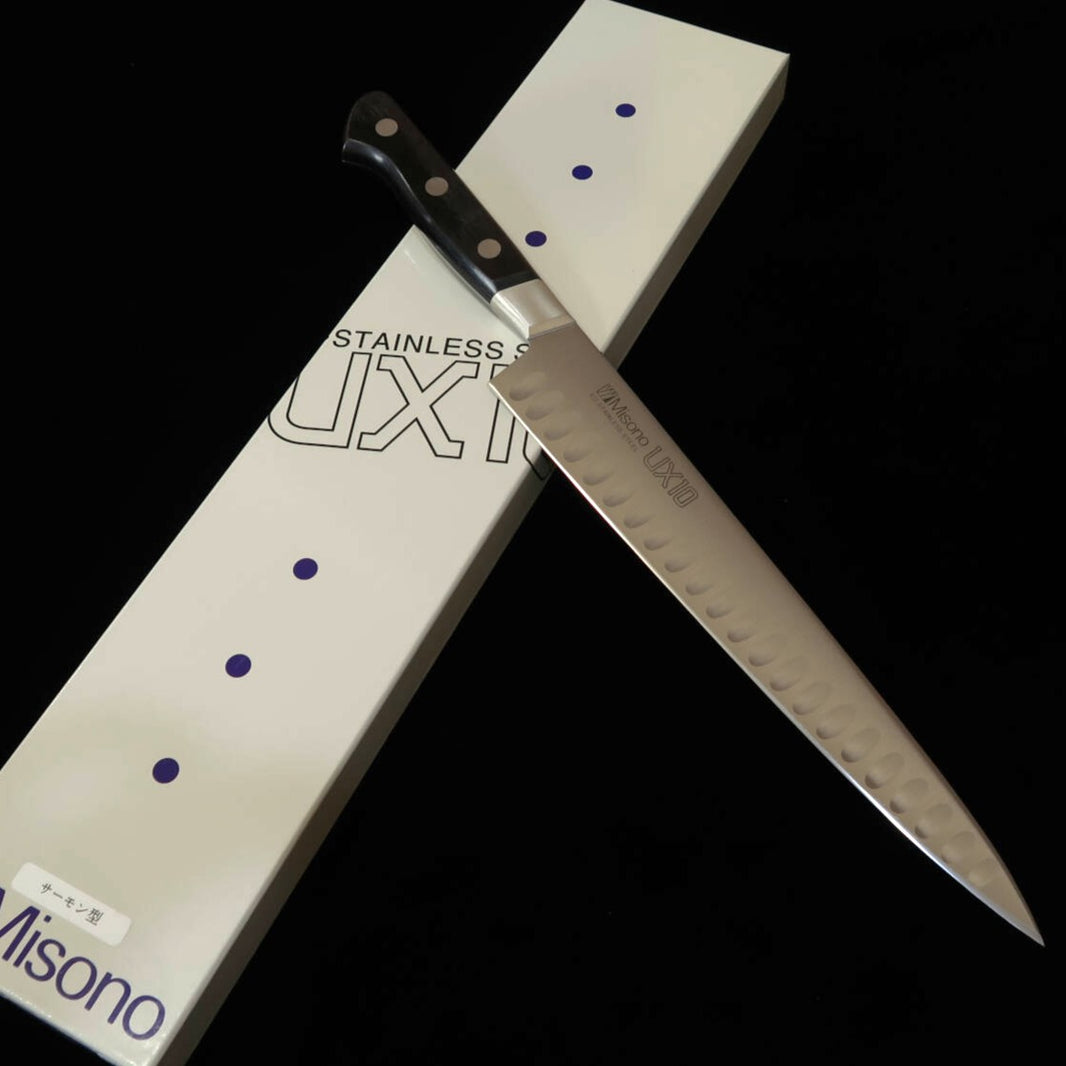 ミソノ MISONO UX10 筋引 サーモン型 黒合板柄 (240/270mm)