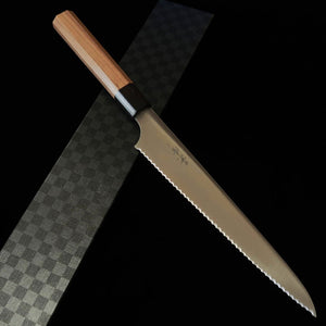 Kagekiyo KAGEKIYO inox manche octogonal en noyer, couteau à pain (240mm)