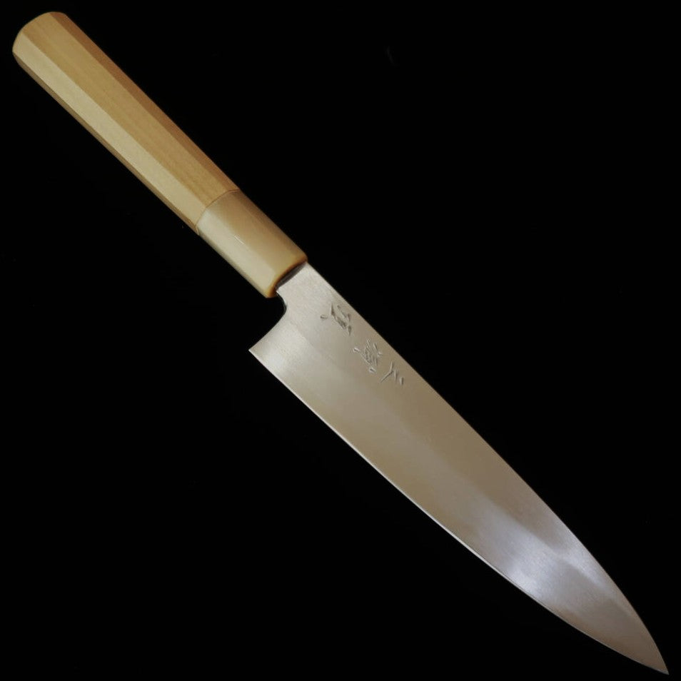 MIURA Itadaki Giichi Tanaka petty Shirogami #2 cabo octogonal em magnólia com virola em chifre de búfalo (150 mm)