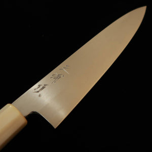 MIURA Itadaki Giichi Tanaka petty Shirogami #2 cabo octogonal em magnólia com virola em chifre de búfalo (150 mm)