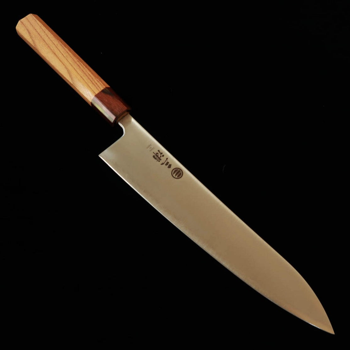 三浦 MIURA 牛刀 青紙スーパー 磨き 欅八角柄 （240mm）