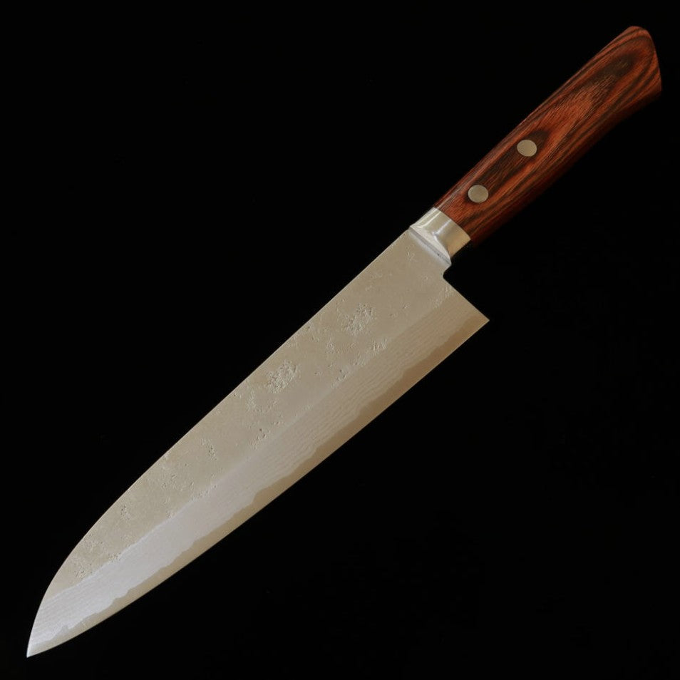 MIURA Yukika – Gyuto VG10, damas nashiji, manche en acajou (180 mm)
