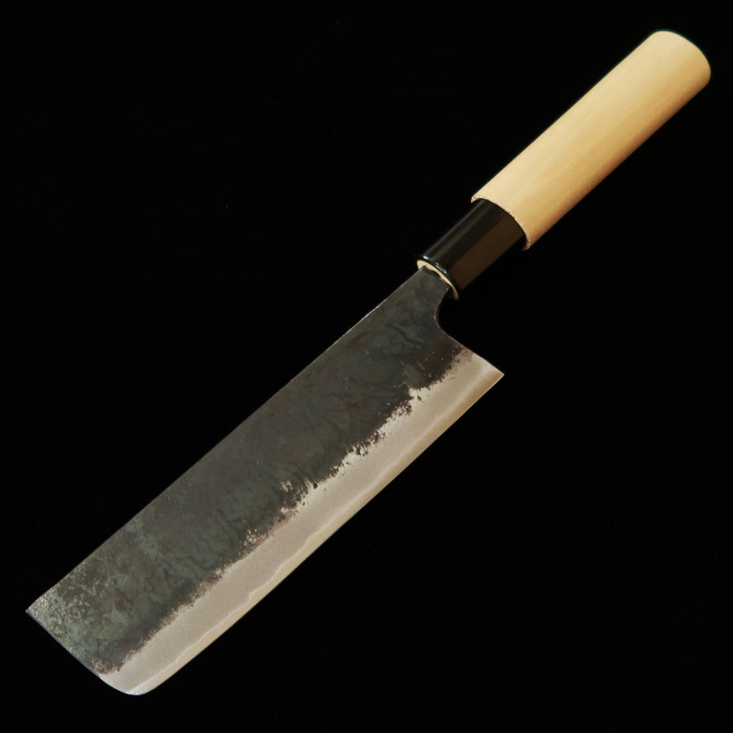Miura Forged Nakiri White Paper No. 2, Black Finish with Round Plastic Ho Wood Handle (135mm)