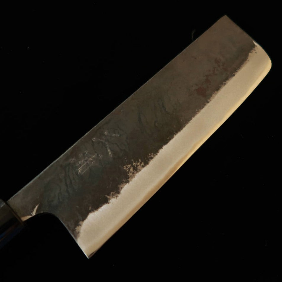 Miura Forged Nakiri White Paper No. 2, Black Finish with Round Plastic Ho Wood Handle (135mm)