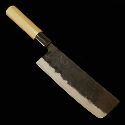 三浦MIURA 鍛造菜切 白紙二号 黒打ち プラ朴栗型柄（170mm）