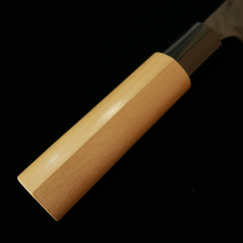 MIURA Miura Nakiri forgé Shirogami n°2, kuro-uchi, manche plastique/magnolia forme châtaigne (170 mm)