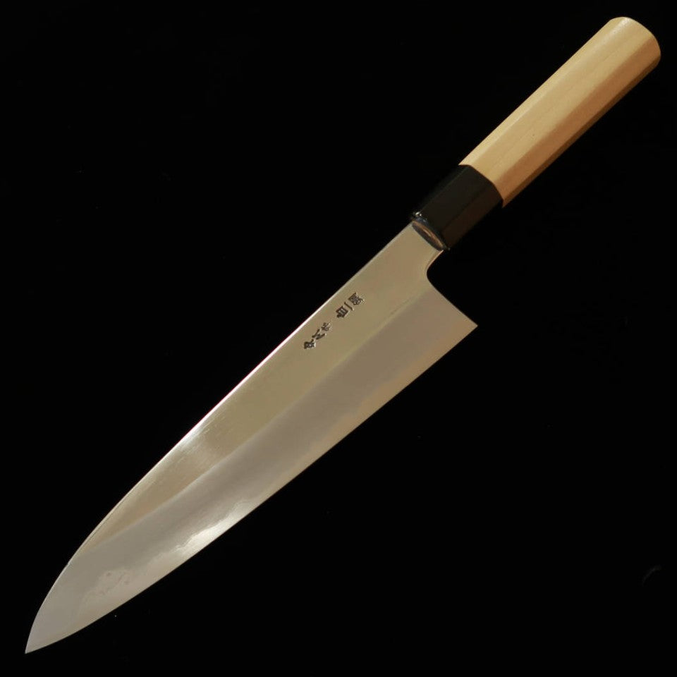 MIURA佩 Miura – Obidama, gyuto Shirogami n°1, finition miroir, manche octogonal en magnolia (210/240 mm)