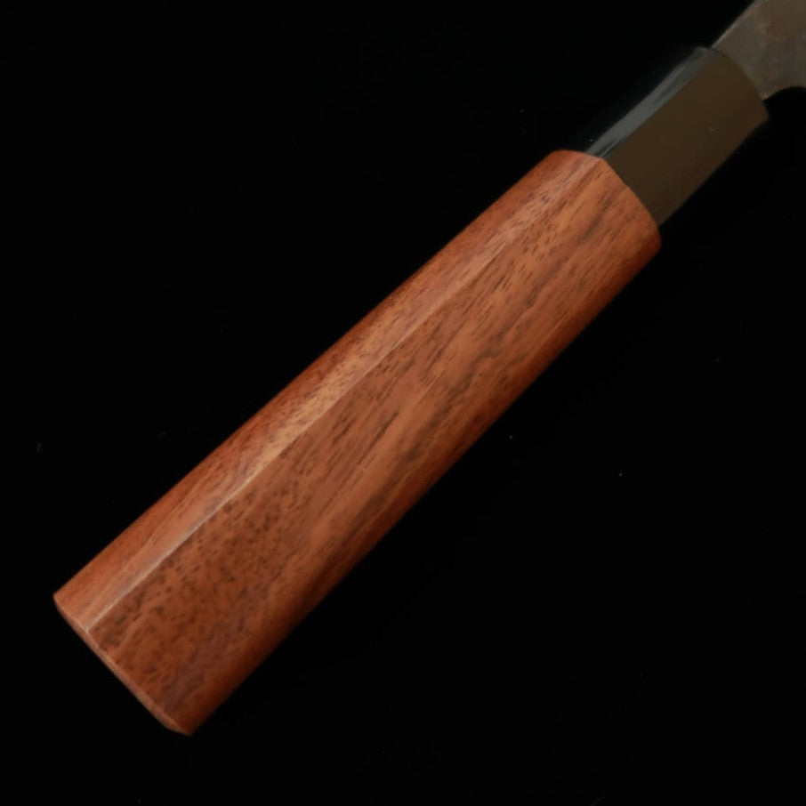 Miura Nakiri Forme Naginata Shirogami No.2 Kurouchi, Manche en D en noyer (175 mm)
