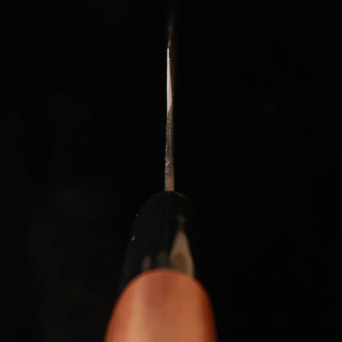Miura Nakiri Forme Naginata Shirogami No.2 Kurouchi, Manche en D en noyer (175 mm)