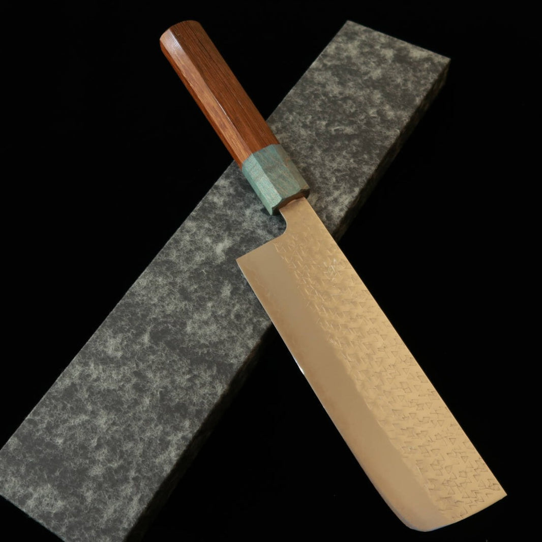 MIURA Fubuki – Nakiri SG2, martelé, manche en tetsutōmoku / Kaisei (165 mm)