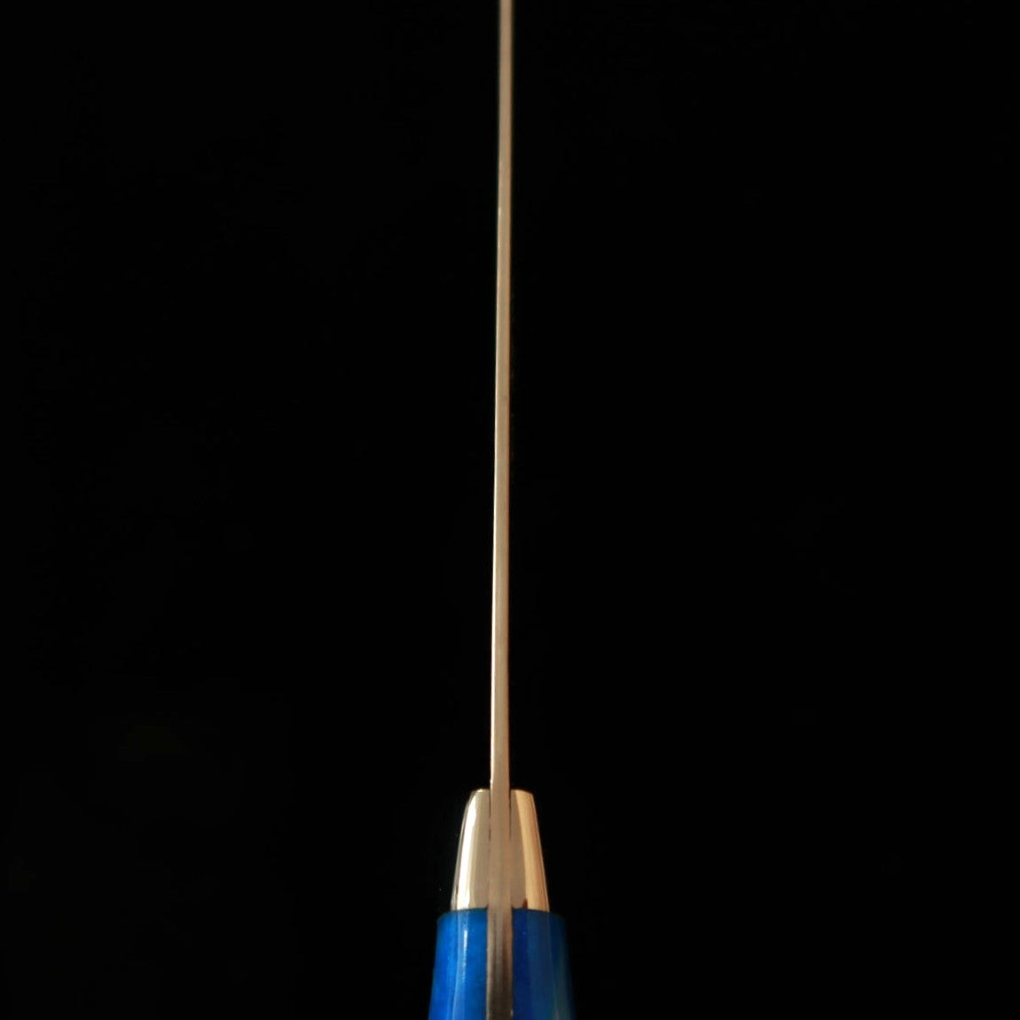 SAJI TAKESHI Santoku VG10 damas coloré, manche acrylique bleu (180 mm)