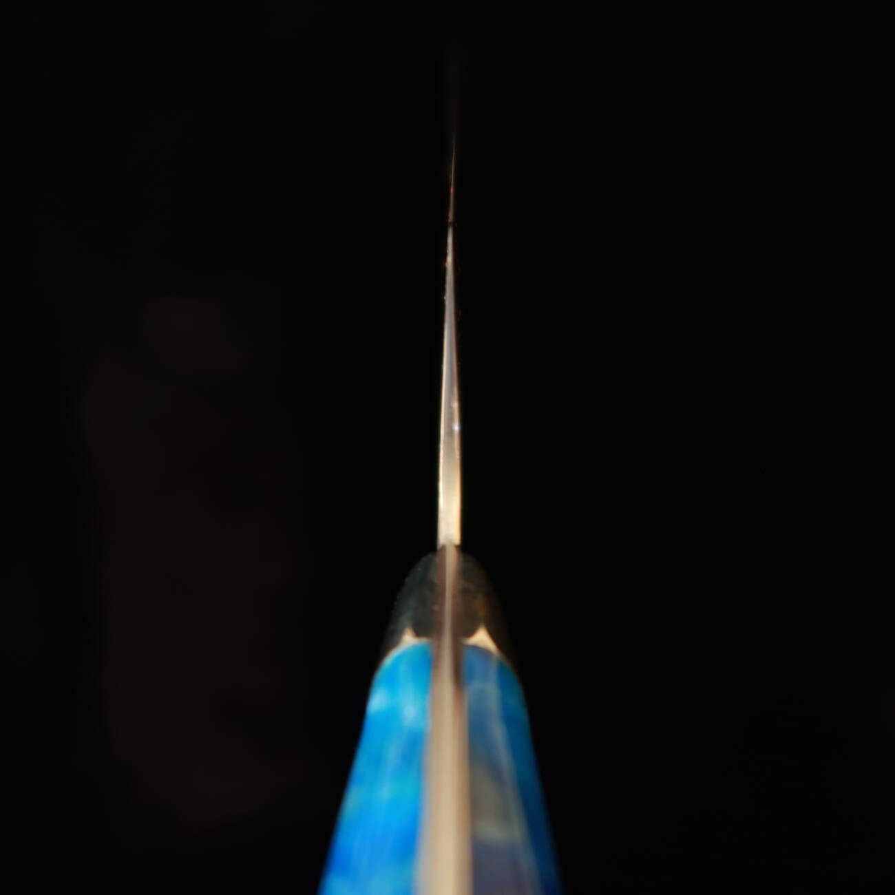 Saji Takeshi Nakiri VG10, Damas coloré, Manche en acrylique bleu (165 mm)