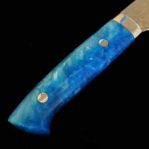 SAJI TAKESHI Gyuto, VG10, Coloured Damascus with Blue Acrylic Handle (210/240 mm)