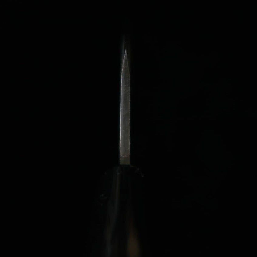 Cuchillo para desollar jabalí MIURA Aogami no.2, doble filo, mango de olmo (85mm)