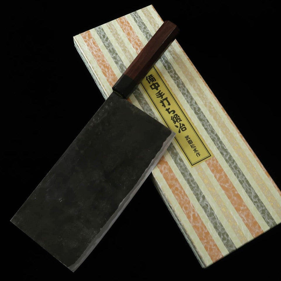 TAKEDA Forja a mano estilo Bitchu Cuchillo chino grande Acero Hitachi Aogami Super (220–240 mm)