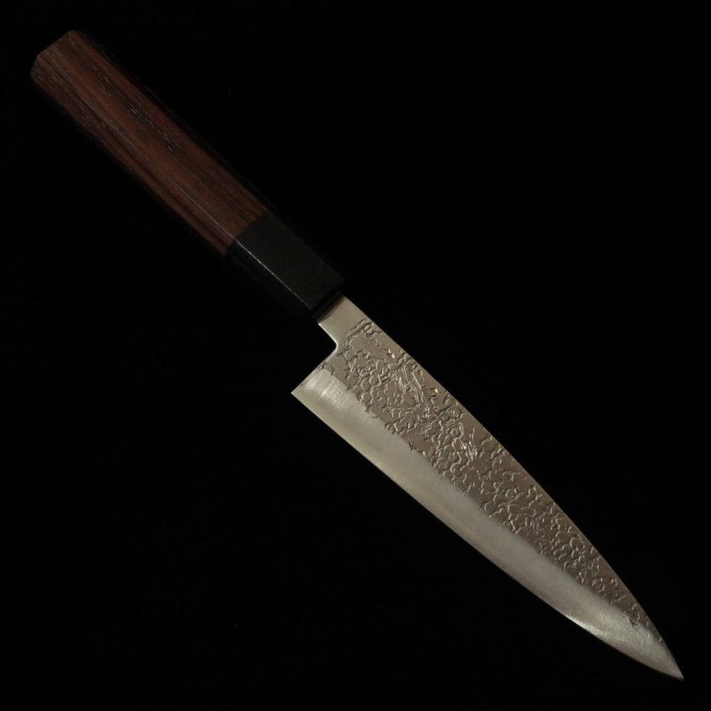 Miura Ginsan Double-Edged Utility Knife with Rosewood Octagonal Handle (120mm)