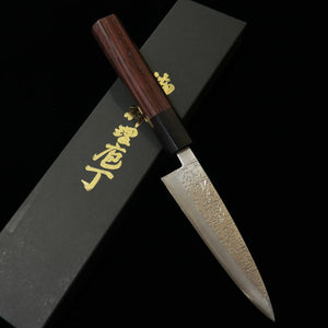 MIURA Ginpaku No.3 Faca utilitária de dois gumes Cabo octogonal de madeira roxa (120mm)