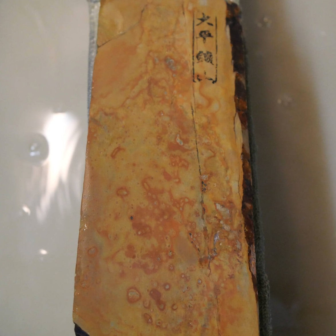 Pedra natural de amolar Ohira tipo 60, pedra colorida, 77×197×26 mm
