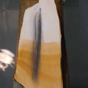 Miotsukushihime Pedra de amolar natural Iyo Meito M27, padrão amadeirado, 63×212×31 mm