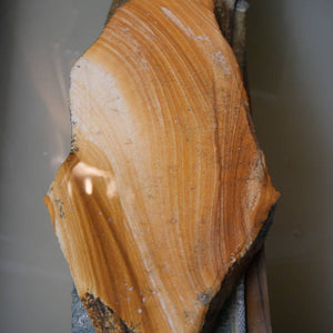 Mio Tsukushihime Piedra de afilar natural Iyo Meito M47, veta de madera, en caja de madera, 111×238×35 mm