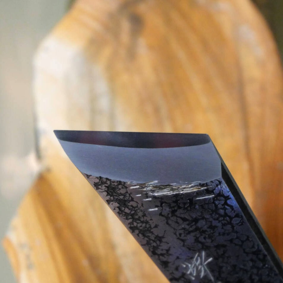 Miotsukushihime Pedra de amolar natural Iyo Meito M47 Veios de madeira, em caixa de madeira 111 × 238 × 35 mm