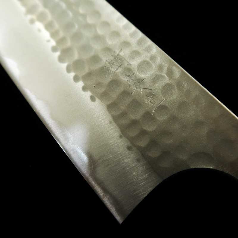  Santoku ANRYU Aogami nº2 polido martelado cabo octogonal de wengué (170mm)
