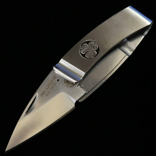 MCUSTA Clip de poche "Kamon" Aoi, couteau pince-porte-monnaie (50 mm)