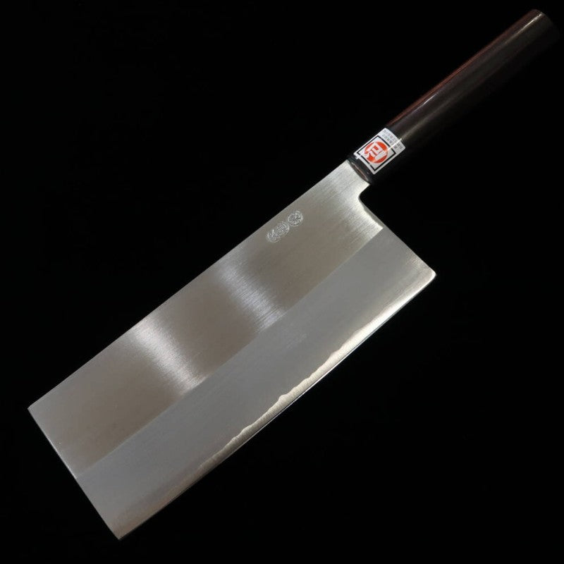 IKENAMI HAMONO acero Ao-2 con alma blanda de hierro, acabado pulido, mango de palisandro, cuchillo chino (210 mm)