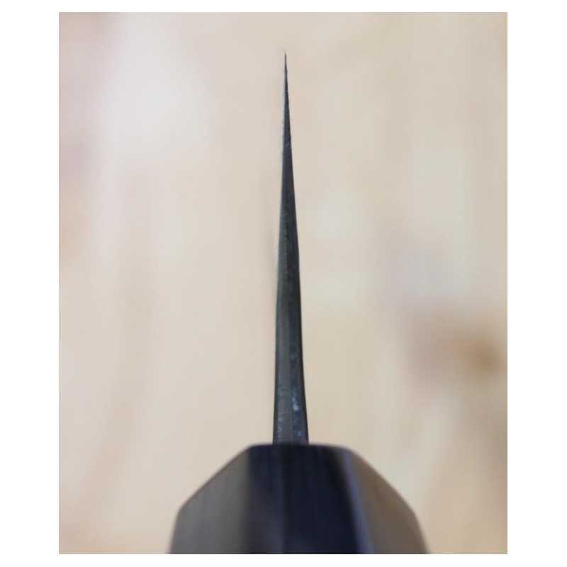 ANRYU bunka Aogami Super, acabado martillado negro, mango octogonal de palisandro (170 mm)