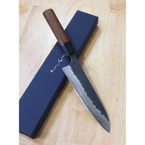 ANRYU, Petty, Blue Steel Super, Kurouchi and Hammered Finish with Rosewood Octagonal Handle (150mm)