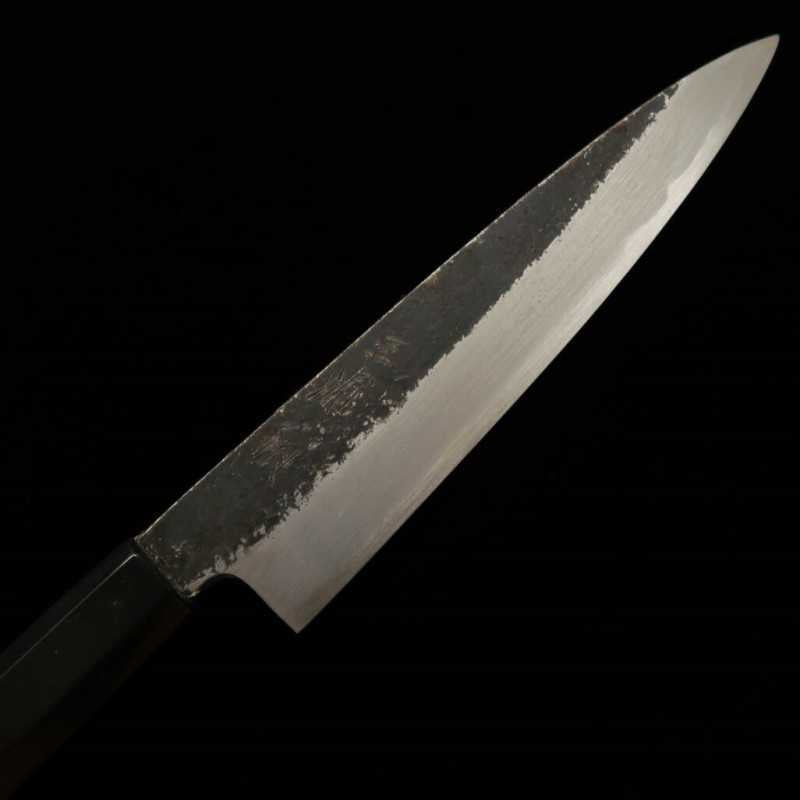 MIURA Itadaki Miura Itadaki Tanaka Giichi petty acero blanco nº2 acabado negro mango octogonal de ébano (150 mm)