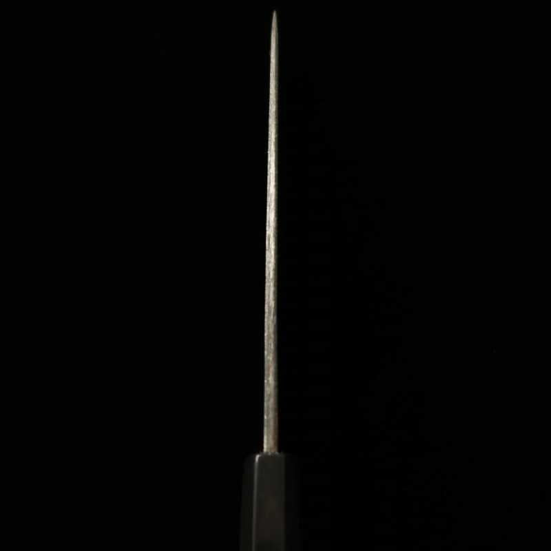 MIURA Itadaki Miura Itadaki Tanaka Giichi petty acero blanco nº2 acabado negro mango octogonal de ébano (150 mm)